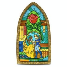 Disney Parks Beauty And The Beast Stained Glass Window Frame New