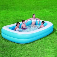 Bestway Family Pool Kinder Planschbecken eckig 211cm Swimmingpool Schwimmbecken
