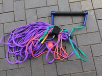 Straight Line Wasserskiseil mit Hantel und ZugDreieck Skileine Schleppleine