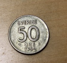 1954 Sweden 50 Ore Silver