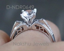 Moissanite engagement rings in sterling silver