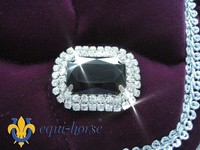 Barockschabracke Samtschabracke WB/DR lila-silber Strass Onyx (Imitat) NEU