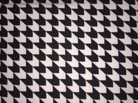 Jersey Kinderstoff Black And White Hahnentritt Weiß Schwarz