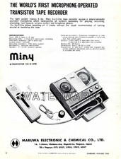 Maruwa Miny Six-O-One Tape Recorder Ad & Citizen Shutter Ad, 1963: Original