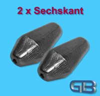 2 x Sechskant Inliner 20g, 30g, 40g, 50g, 60g Durchlaufblei Blei Angelblei.