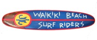 Deko Surfboard Waikiki Beach Surfriders 100cm Surfbrett Surfer f Bar oder Lounge