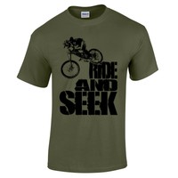 Ride And Seek Downhill MTB Mountain Bike Freeride Cycling Bicycle Men's T Shirt