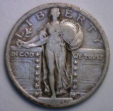1920 Standing Liberty Silver Quarter Dollar 25 Cent Us Type Coin Vf