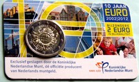 NIEDERLANDE 2012 - 2 Euro - BU COIN-CARD    10 J. EURO BARGELD --  EXTREM RAR!!!