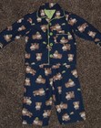 Carter's 2T Fleece Pajamas PJ's, Navy Blue Lime Green, Bulldog Frog, Two Piece