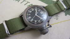WW2 ELGIN MILITARY CANTEEN WATCH A-11 HACK,USN BUSHIPS NEW BIG CROWN CAP