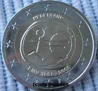 Niederlande 2 Euro Gedenkmünze 2009 EMU WWU Euromünze commemorative coin 