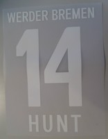 SV Werder Bremen 14 Hunt 23,5 cm Flock / Beflockung für Trikot Spielertrikot