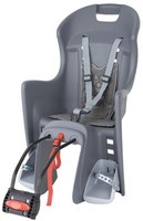 Polisport Boodie Fahrrad Kindersitz grau/grau mit Rahmenhalterung