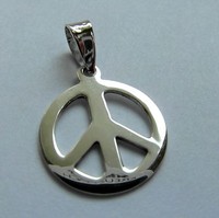 Sterling Silver (925)  Peace Sign  Pendant  ( 15 mm )  !!      Brand  New  !!