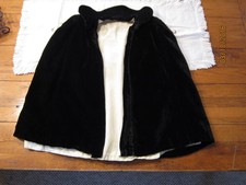 Antique vintage Victorian era black velvet, cape mourning coat, small-petite
