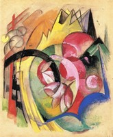 Farbenfrohe Blumen von Franz  Marc | 50 x 60 cm | Ölgemälde