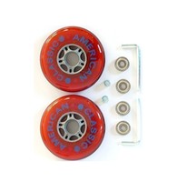2X ERSATZRÄDER inkl. Kugellager,100 mm für Scooter Roller Rollen rot 