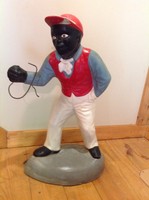 Vintage Concrete Jocko Black Americana Lawn Jockey Statue