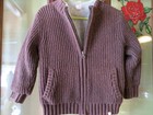 GAP Boys Size 4 Brown Sherpa-Fleece-Lined ADMI(RED) Zipper Sweater Jacket 