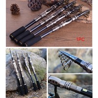 1,8-3,3 M Carbon-faser Tragbar Teleskopisch Spinnen Fisch Hand Angelzubehör