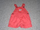 OshKosh B'gosh Toddler Girl's Short Overalls Orange Size 18 Months NEW Cotton