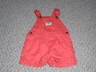 OshKosh B'gosh Toddler Girl's Short Overalls Orange Size 18 Months NEW Cotton