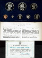 Panama 8-Coin Proof Set 1976 Nice In Case 2 Silver Coins 1.84 Ozs Cv=$165