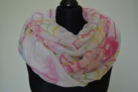 LOOPSCHAL Rundschal LOOP SCHAL weiß rosa pink grün NEU