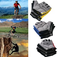 Damen Herren Gel Fahrradhandschuhe Fahrrad Biker Gel Handschuhe Fingerlos M-XL