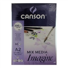 Canson Mixed Media Imagine Paper Pad A2 200gsm 50 Sheets drawing artists ink