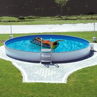 Stahlwandpool Ø 500x150cm Schwimmbecken Swimming Pool Schwimmbad Metal Stahlwand