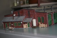 Vollmer H0 5754 sechsständiger Lokschuppen mit Beleuchtung Kamin u. Anbauten