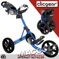 NEU Clicgear Golf Trolley 3.5+ - Blau /Schwarz. Kostenloser Sofortversand.