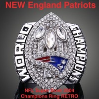 NFL NEW ENGLAND PATRIOTS SUPER BOWL RING BRADY 2004 RETRO