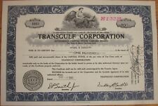 1949 Oil Stock Certificate: 'Transgulf Corporation' - Hasbrouck, Thistle & Co.