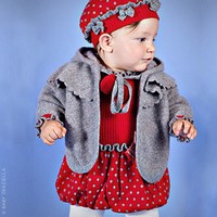 BABY GRAZIELLA GREY MERINO WOOL PONCHO COAT 2 YEARS