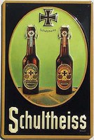 Schultheiss - Flaschen Blechschild, 20 x 30 cm, gewölbt & geprägt