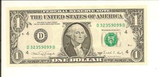 1988A .Uncirc $1 D 3235 9099 D .Nice Looking Note
