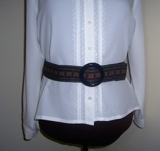 Civil War/Victorian/Sass Ladies Adjustable Belt (black & multi colors) max. 47"