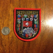 Vintage Switzerland Swiss Cantons of Switzerland Ski Souvenir Travel Patch 
