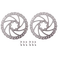 2x Bremsscheibe PROMAX Edelstahl Fahrrad Disc Gelocht  160mm 6 Loch mit Schraube