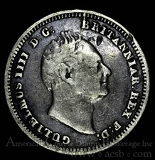 Great Britain 4 Pence 1837 Vf/Ef silver Km#723 Key date British Guiana.