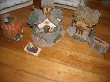 boyds teddy bear miniature bearly built village set lot Library chapel in woods