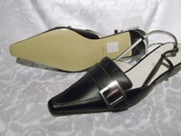 Schuhe Riemchen Pumps mit Zierschnalle Leder schwarz Größe 38 39 40 41 B-Ware