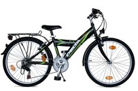 DELTA Kinderfahrrad 24 Zoll Fahrrad 18 Gang Shimano Cityfahrrad STVO-Schwarz 45