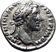 ANTONINUS PIUS 155AD Authentic Ancient Silver Roman Coin SALUS HEALTH i59012