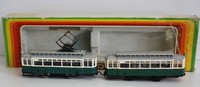 Straßenbahn Mehanotehnika Spur H0 Triebwagen+Beiwagen Licht OVP Selten! (L671)