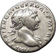 Trajan Authentic Ancient Silver Roman Coin Aequitas Justice Equality i53355