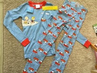 NEW NWT Hanna Andersson Organic Peanuts Snoopy Long Johns PJ Pajamas 140